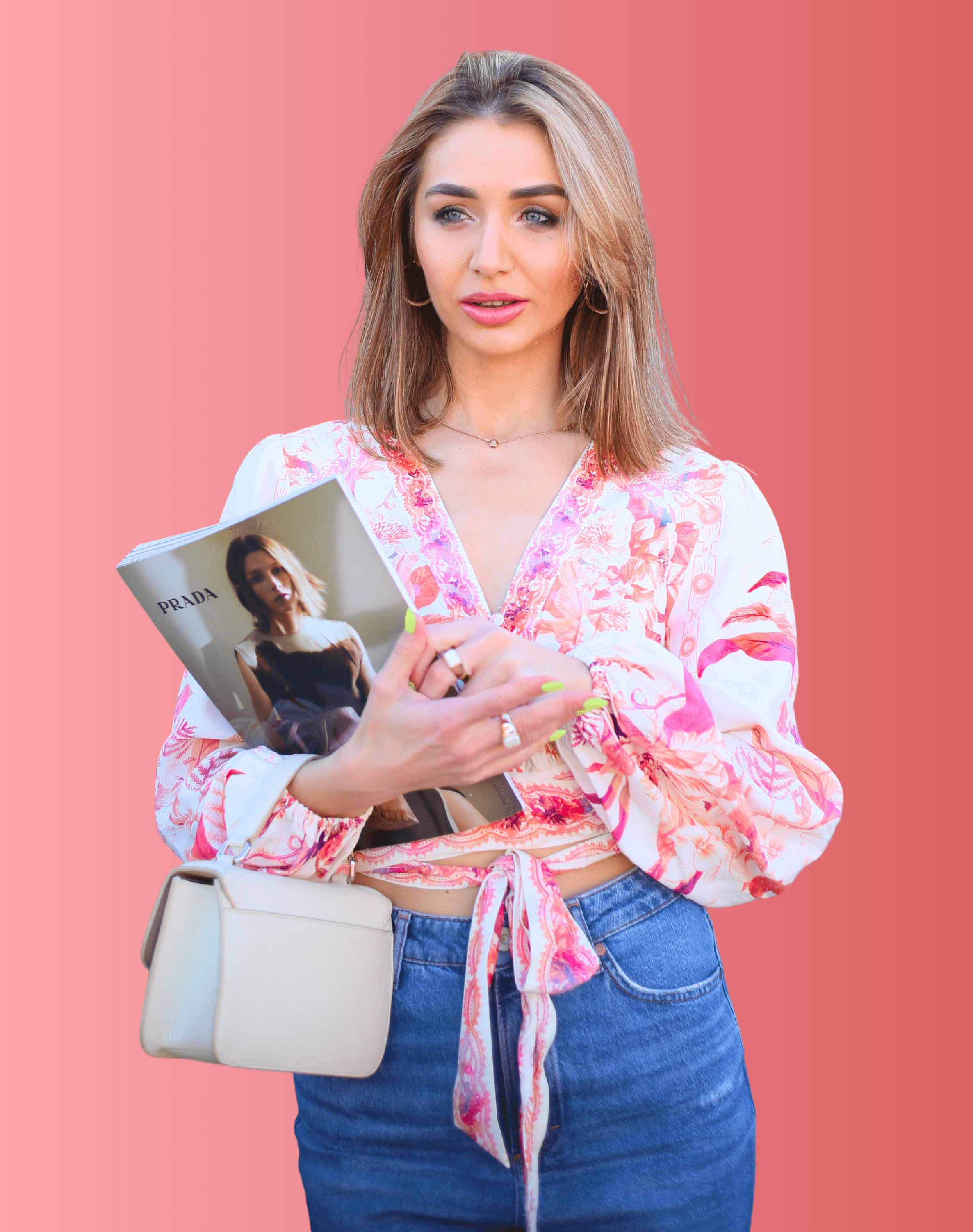 woman with magazine